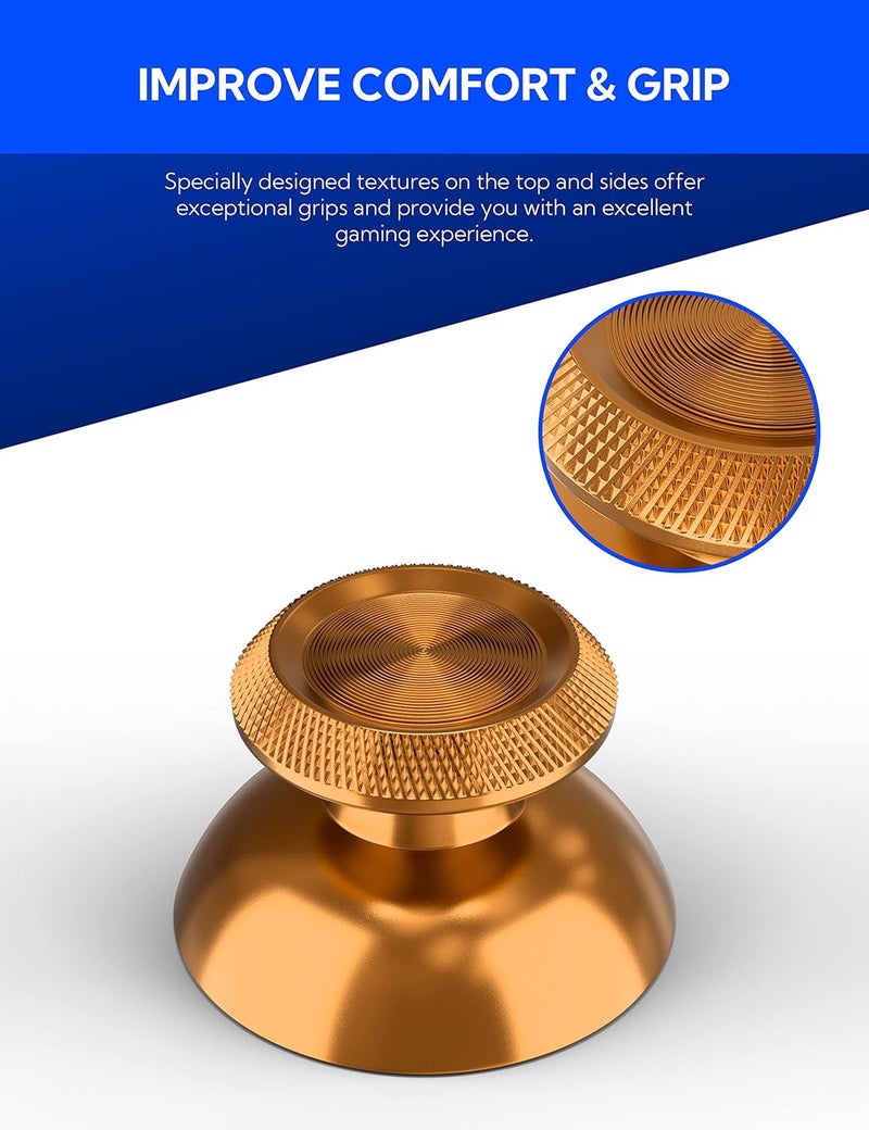 Avericht Metal Thumbsticks for PS5 Controller, Aluminum Joystick Replacement Kit for Dualsense Controller Accessories (Gold) - Image 3